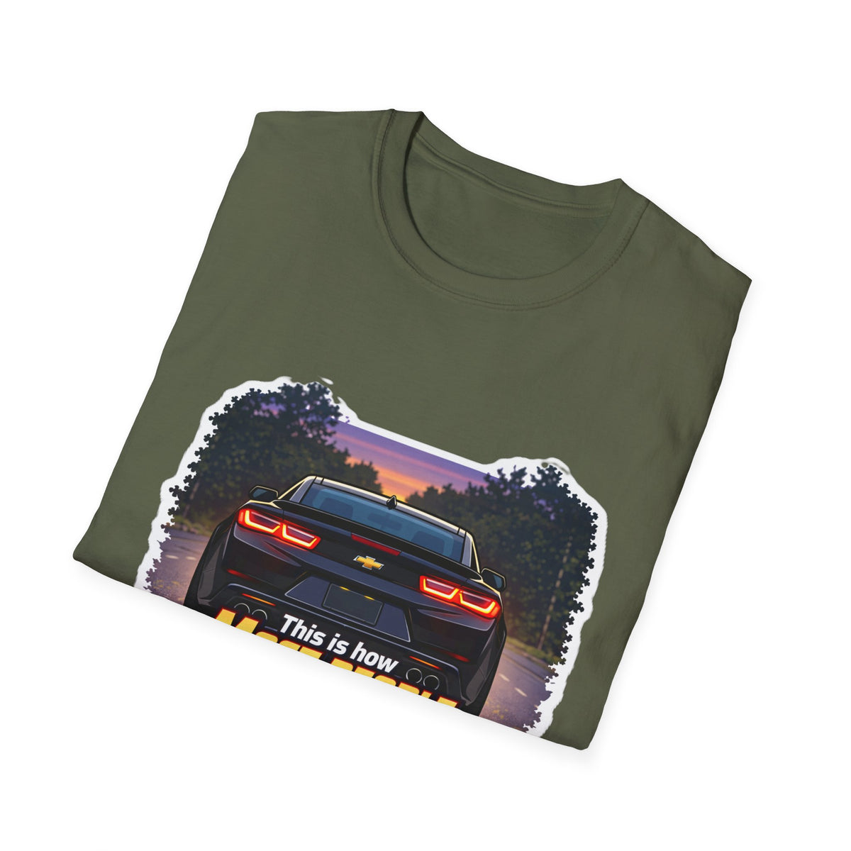 Car T-Shirt — "This is how most people see my Camaro" Retro Sunset Design