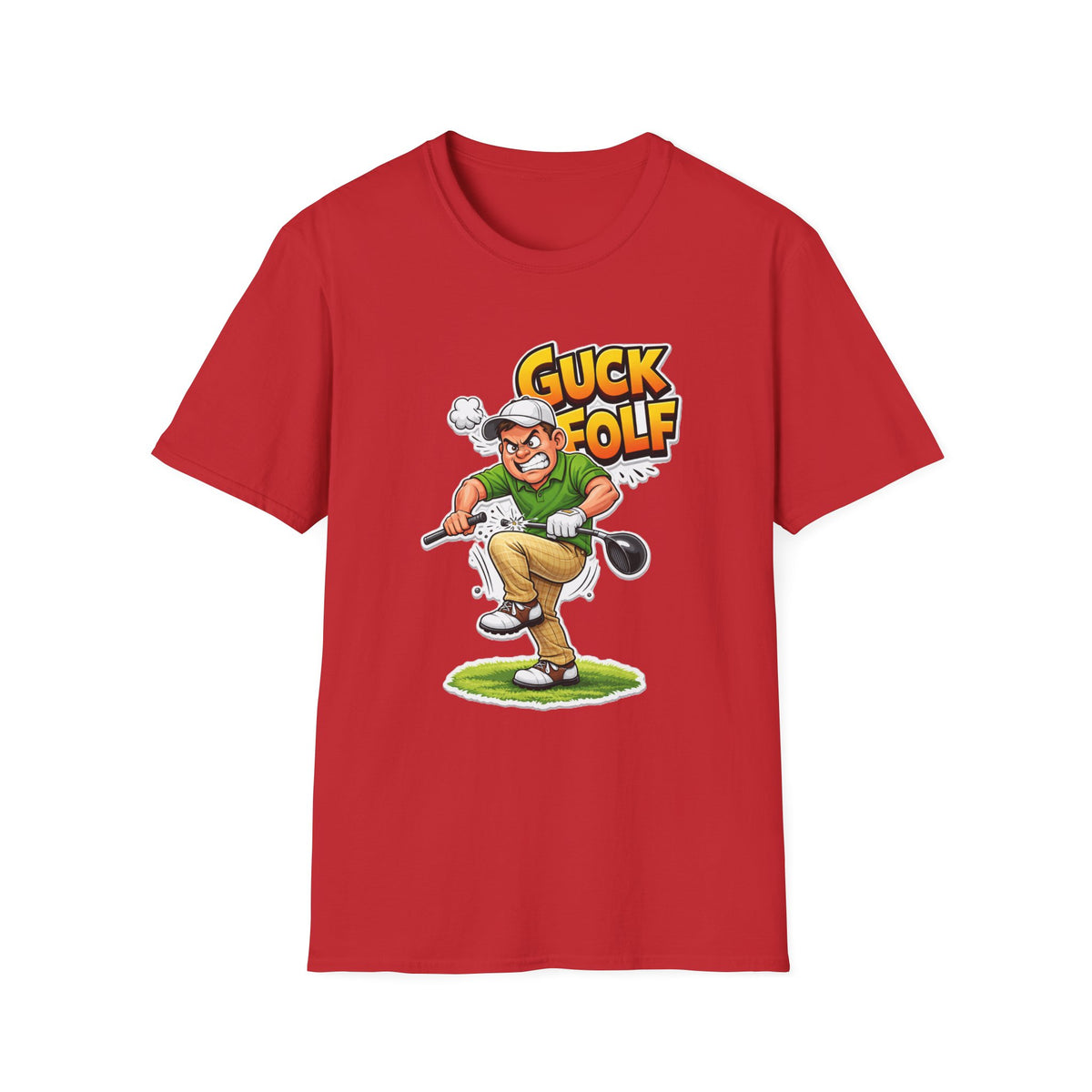 Guck Golf Cartoon Golfer T-Shirt — Funny Golf Rage Graphic Tee