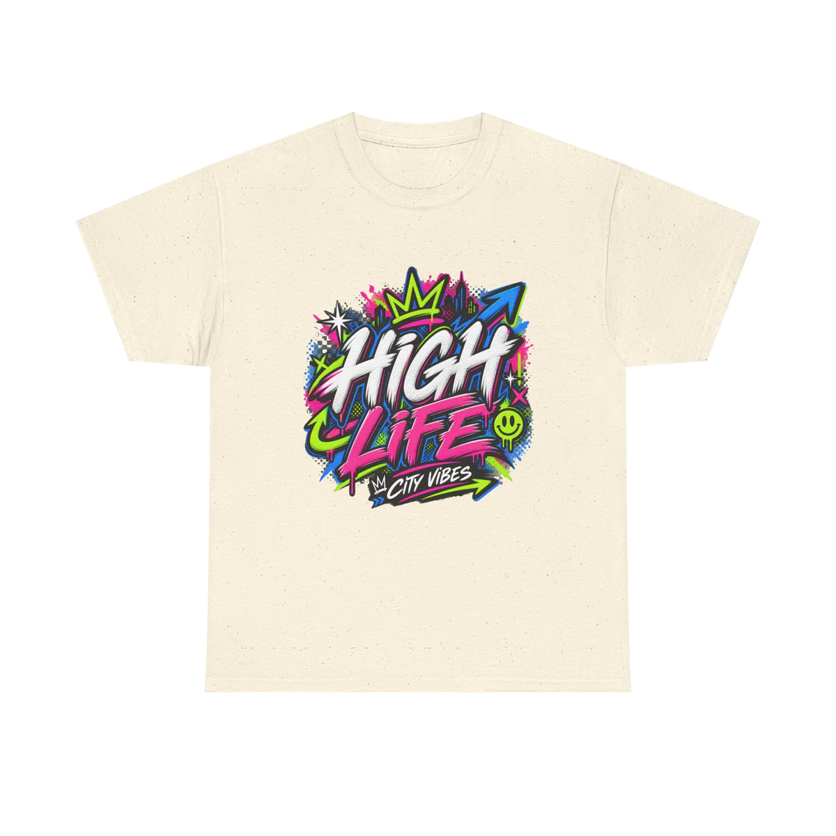 High Life Graffiti T-Shirt — Neon Streetwear “City Vibes” Tee