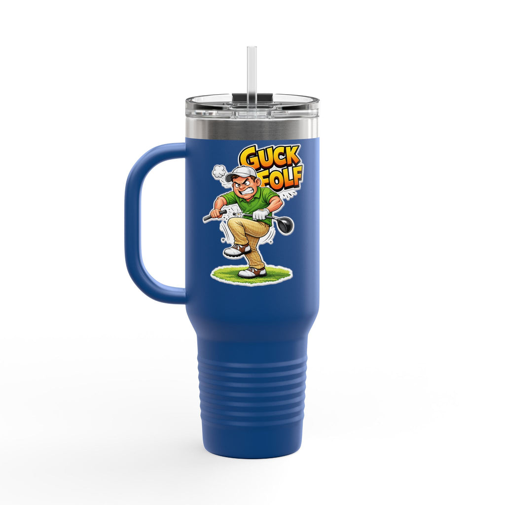 40oz Insulated Travel Mug - Funny 'Guck Golf' Cartoon Golfer Design