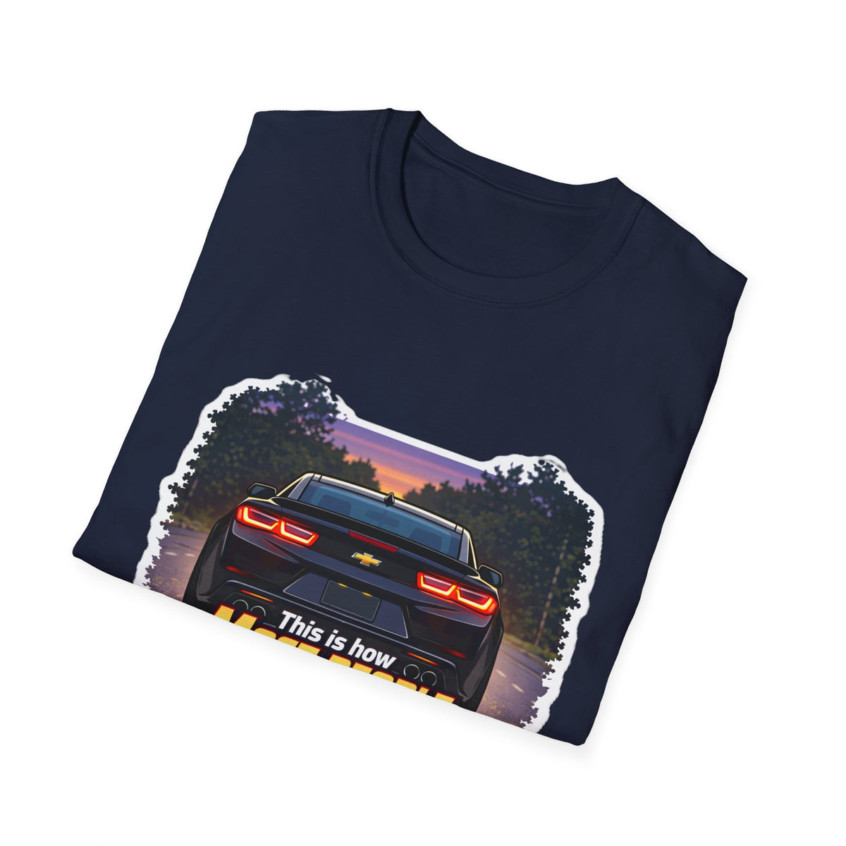 Car T-Shirt — "This is how most people see my Camaro" Retro Sunset Design