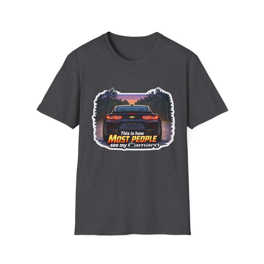 Car T-Shirt — "This is how most people see my Camaro" Retro Sunset Design