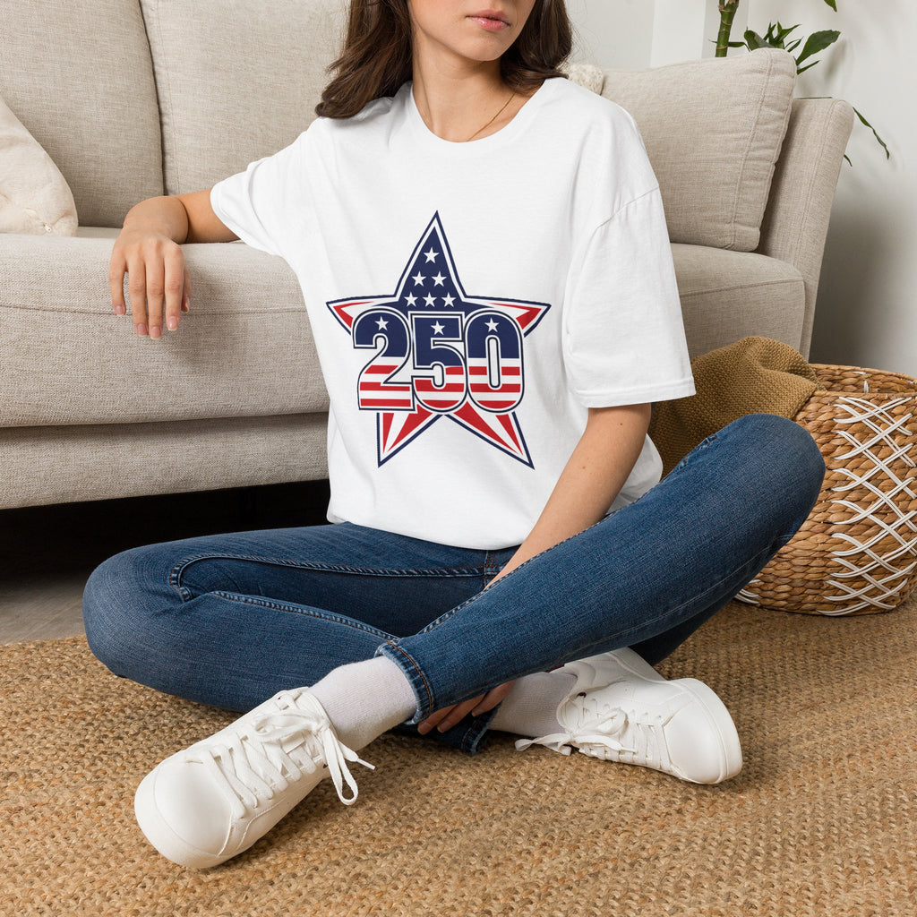 250 Star Graphic T‑Shirt — American Flag Patriotic Design
