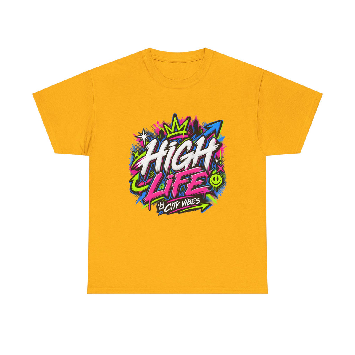 High Life Graffiti T-Shirt — Neon Streetwear “City Vibes” Tee
