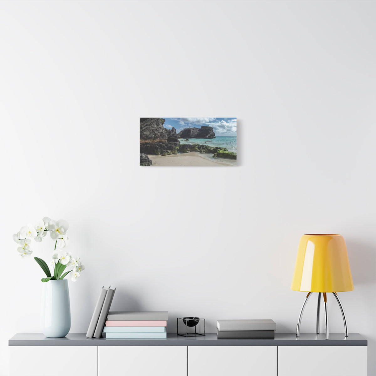 Seaside Cove Matte Stretched Canvas Print — Tropical Beach Wall Art