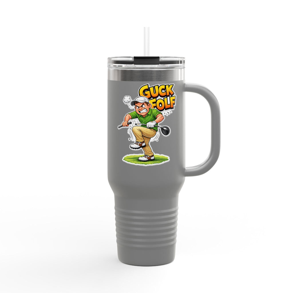40oz Insulated Travel Mug - Funny 'Guck Golf' Cartoon Golfer Design
