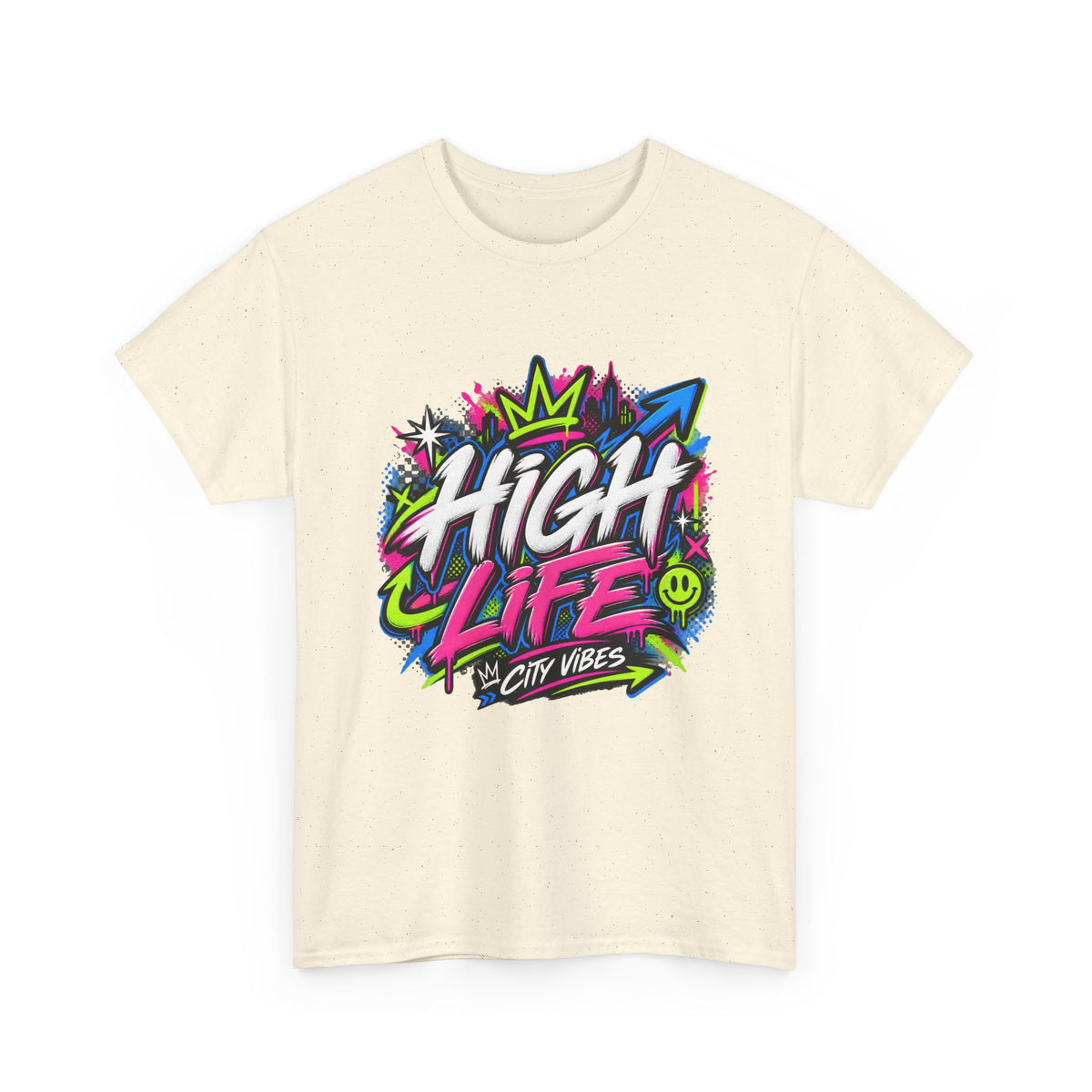 High Life Graffiti T-Shirt — Neon Streetwear “City Vibes” Tee
