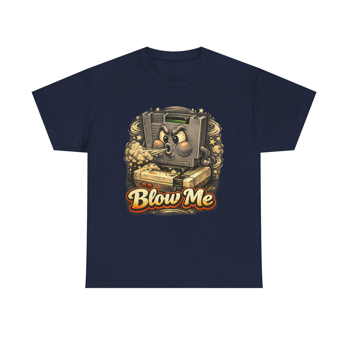 Retro Game Console Tee — 'Blow Me' Vintage Cartridge Graphic T-Shirt