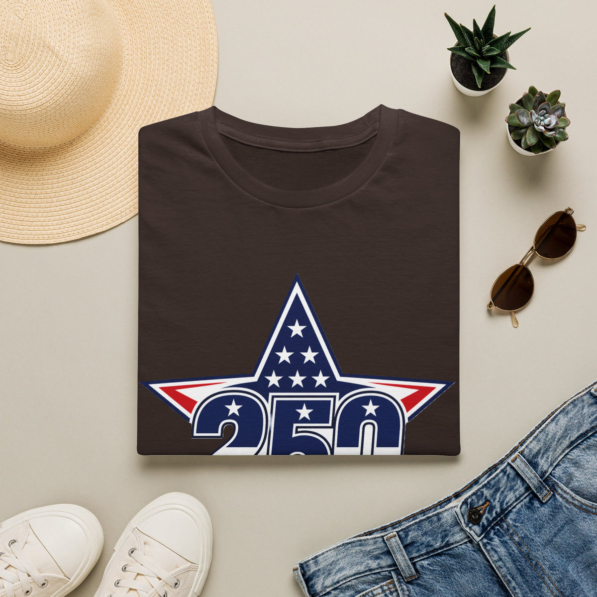 250 Star Graphic T‑Shirt — American Flag Patriotic Design