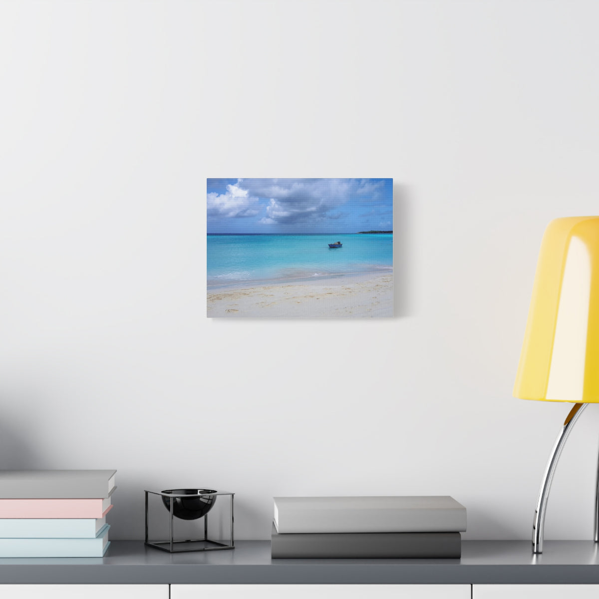 Tropical Beach Canvas Wall Art — Calm Turquoise Ocean Scene