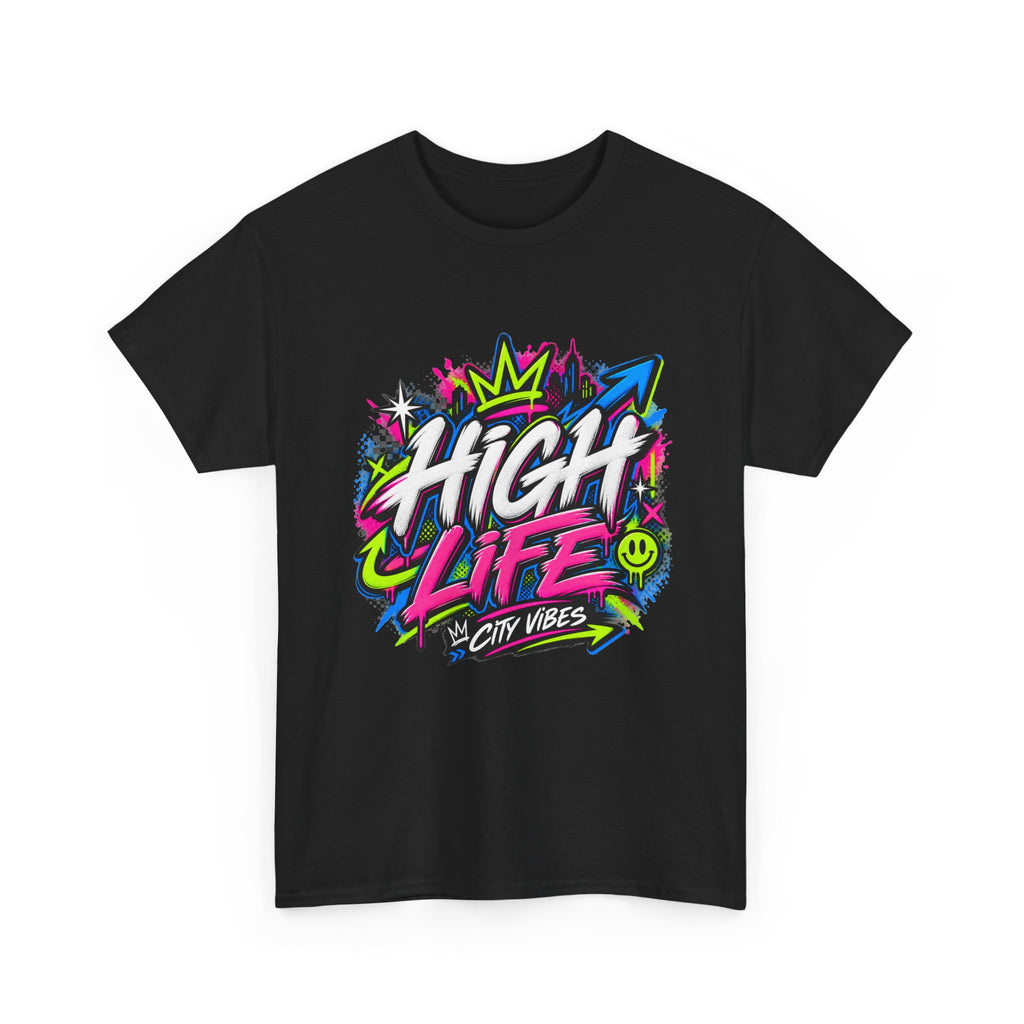 High Life Graffiti T-Shirt — Neon Streetwear “City Vibes” Tee