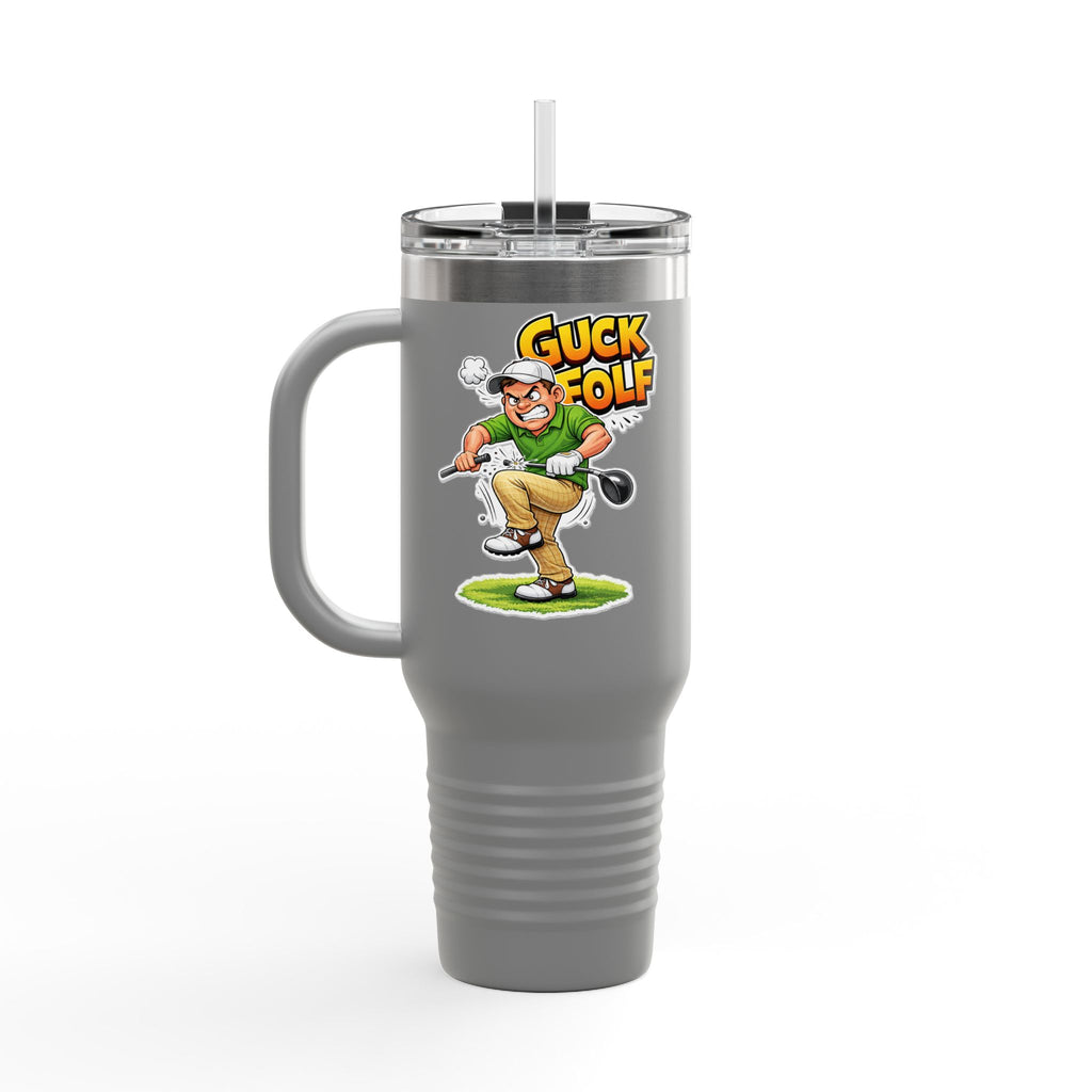 40oz Insulated Travel Mug - Funny 'Guck Golf' Cartoon Golfer Design