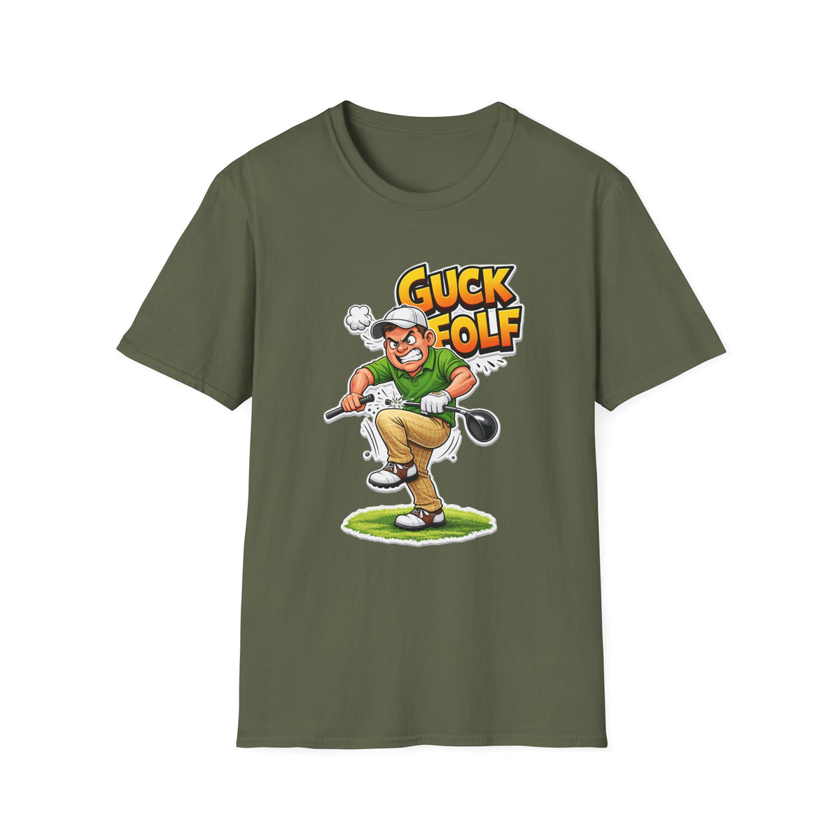 Guck Golf Cartoon Golfer T-Shirt — Funny Golf Rage Graphic Tee