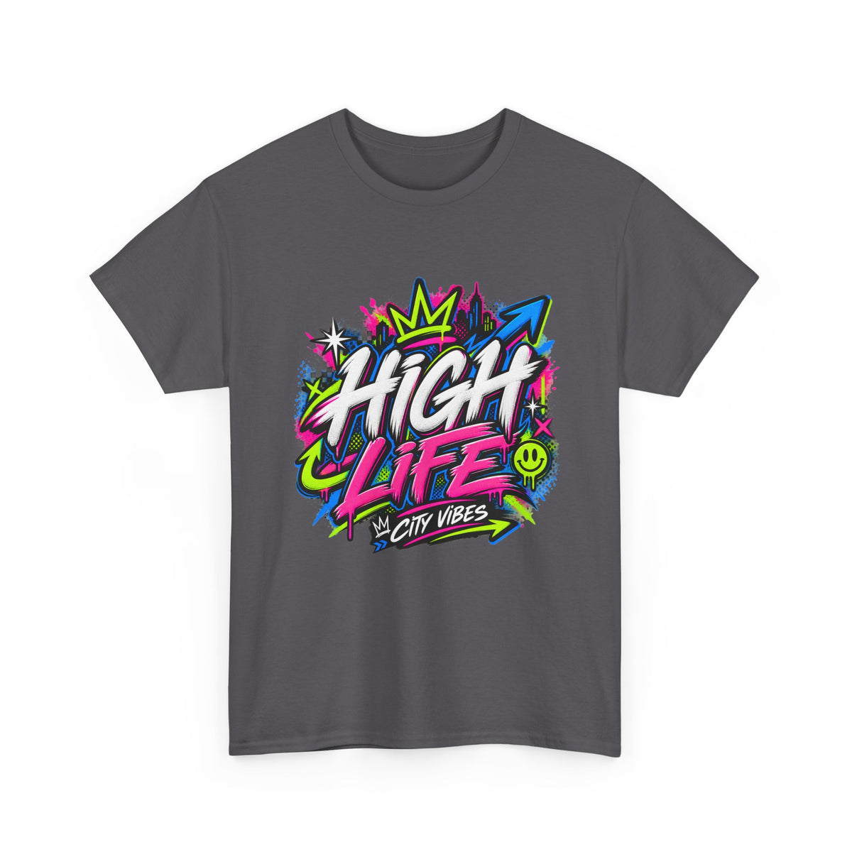 High Life Graffiti T-Shirt — Neon Streetwear “City Vibes” Tee