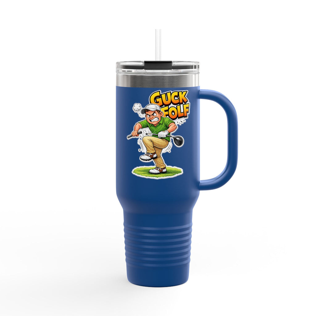 40oz Insulated Travel Mug - Funny 'Guck Golf' Cartoon Golfer Design