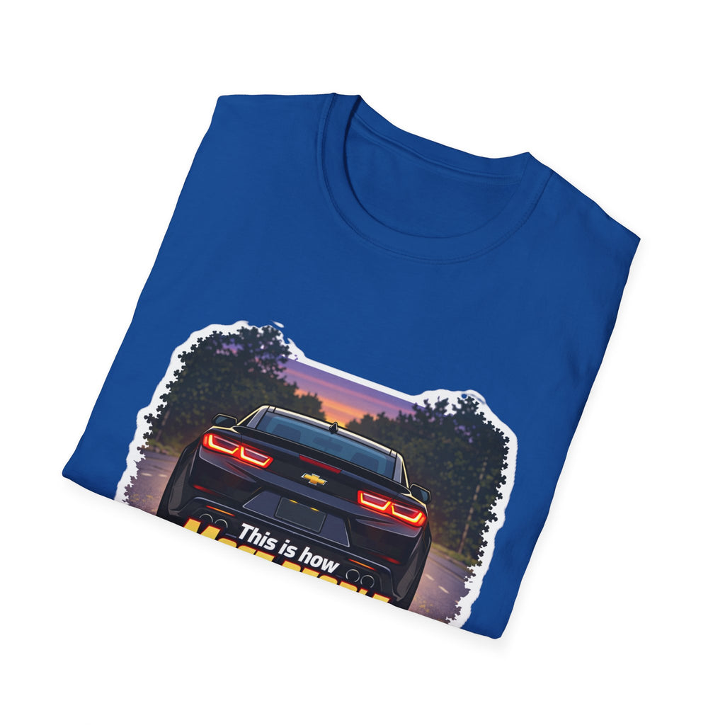 Car T-Shirt — "This is how most people see my Camaro" Retro Sunset Design