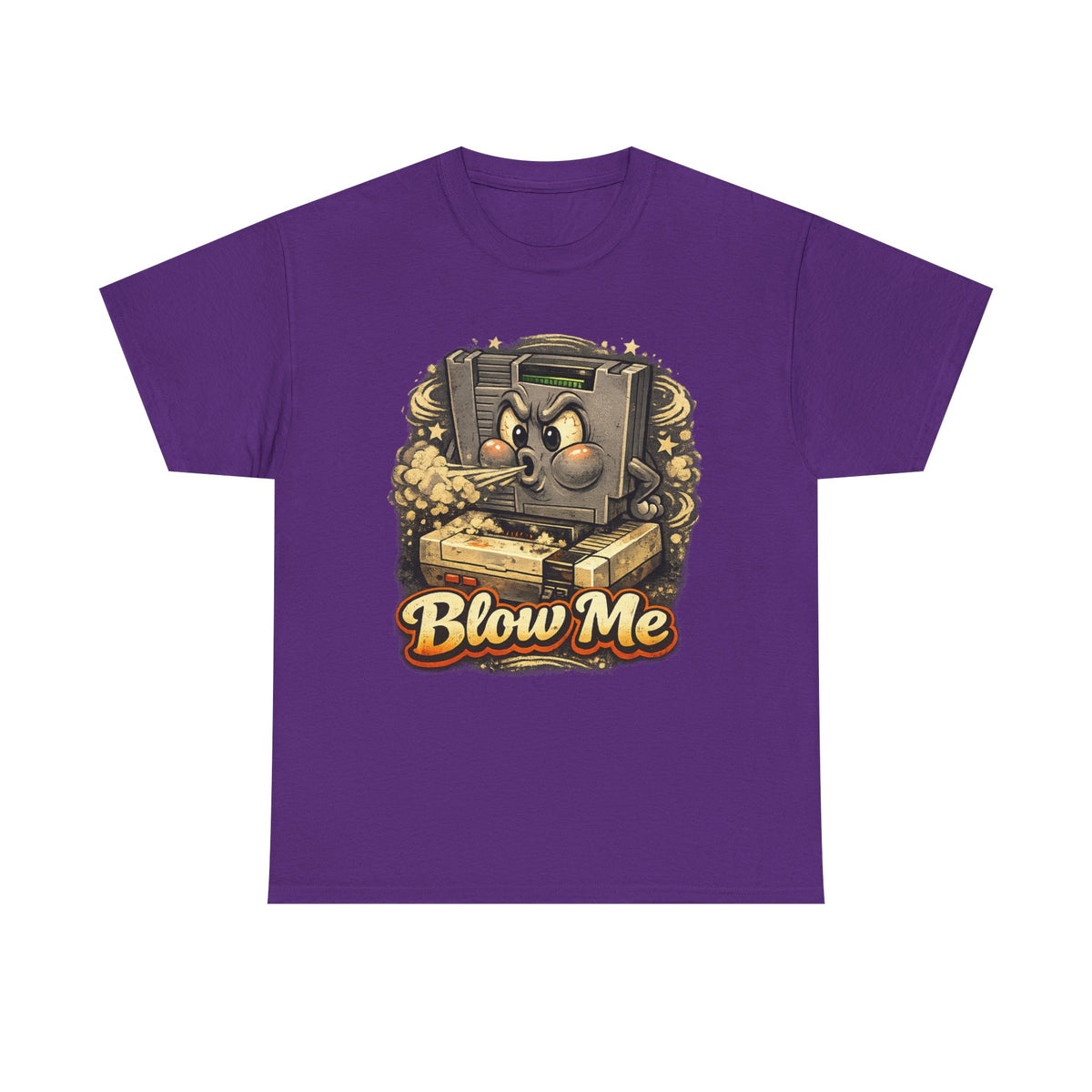 Retro Game Console Tee — 'Blow Me' Vintage Cartridge Graphic T-Shirt