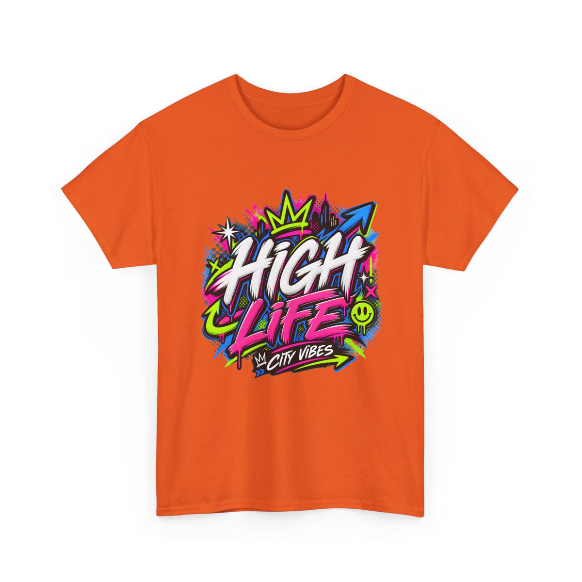 High Life Graffiti T-Shirt — Neon Streetwear “City Vibes” Tee