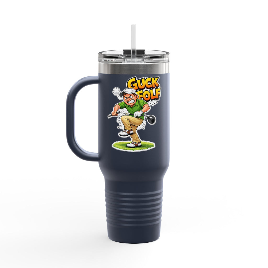 40oz Insulated Travel Mug - Funny 'Guck Golf' Cartoon Golfer Design