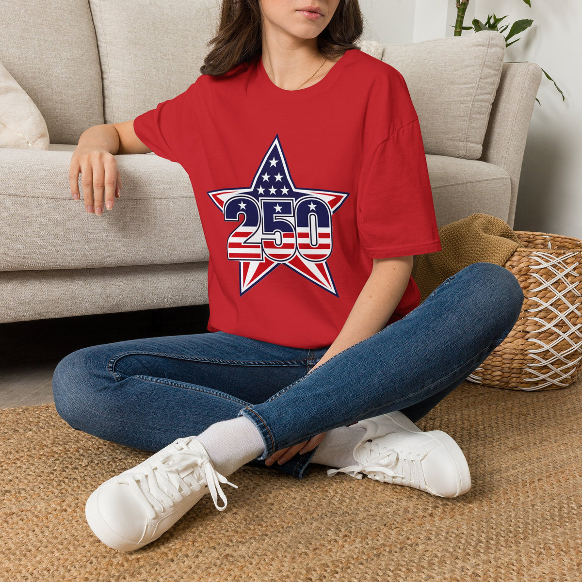 250 Star Graphic T‑Shirt — American Flag Patriotic Design
