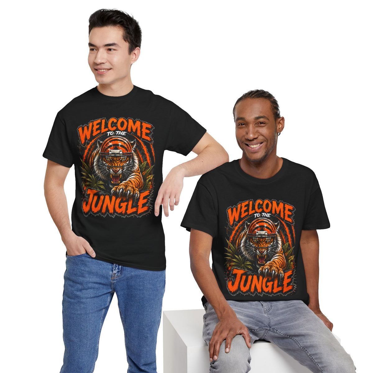Welcome to the Jungle Tiger T‑Shirt — Retro Orange Graphic Tee