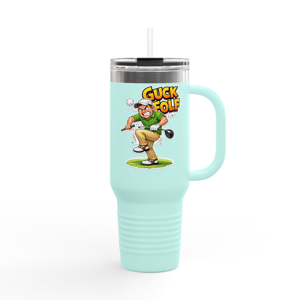 40oz Insulated Travel Mug - Funny 'Guck Golf' Cartoon Golfer Design