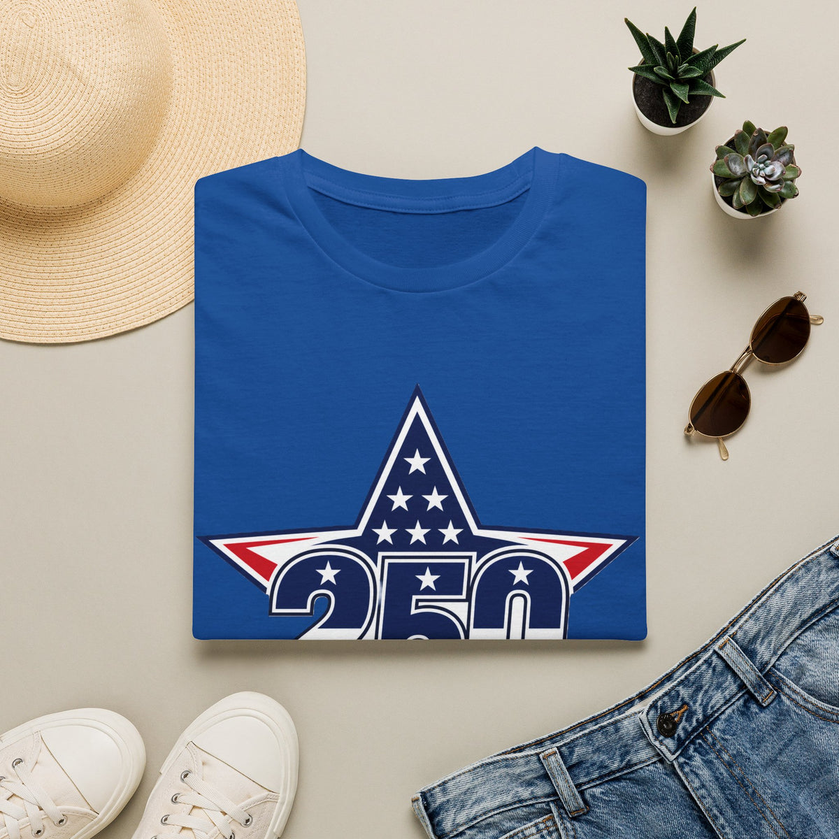 250 Star Graphic T‑Shirt — American Flag Patriotic Design