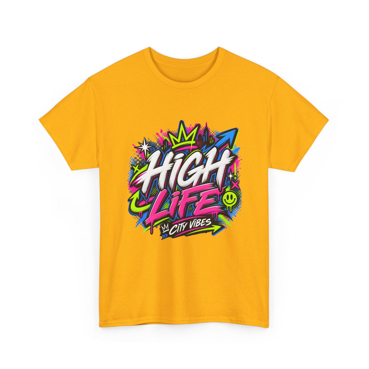 High Life Graffiti T-Shirt — Neon Streetwear “City Vibes” Tee