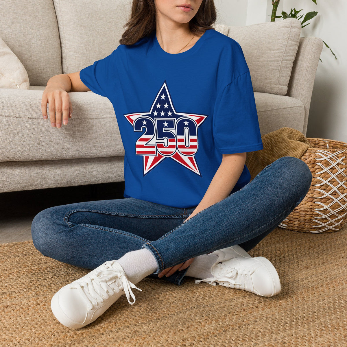 250 Star Graphic T‑Shirt — American Flag Patriotic Design