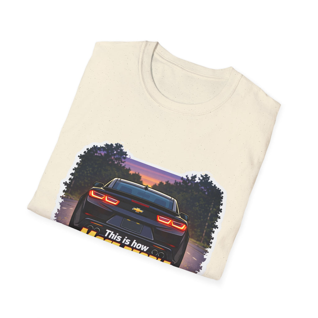 Car T-Shirt — "This is how most people see my Camaro" Retro Sunset Design