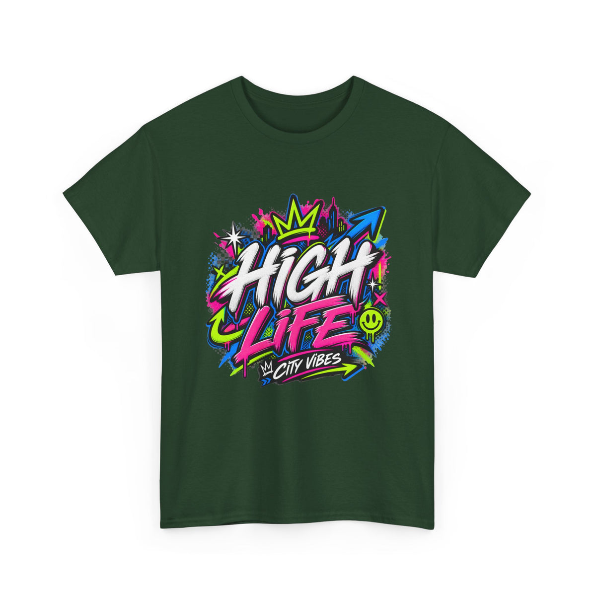 High Life Graffiti T-Shirt — Neon Streetwear “City Vibes” Tee