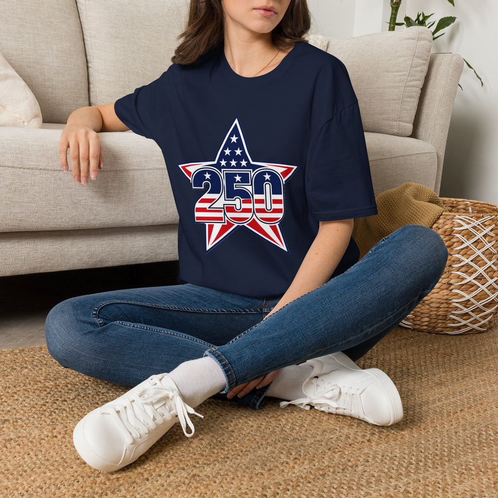 250 Star Graphic T‑Shirt — American Flag Patriotic Design