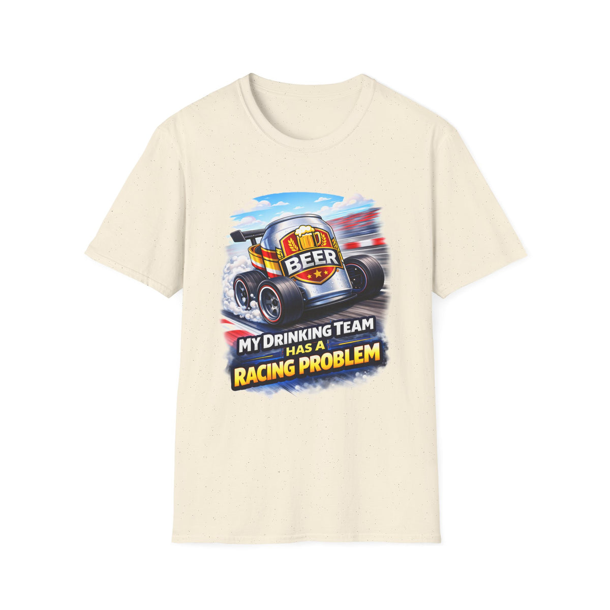Racing Beer T-Shirt – "My Drinking Team Has a Racing Problem" Funny Motorsports Tee