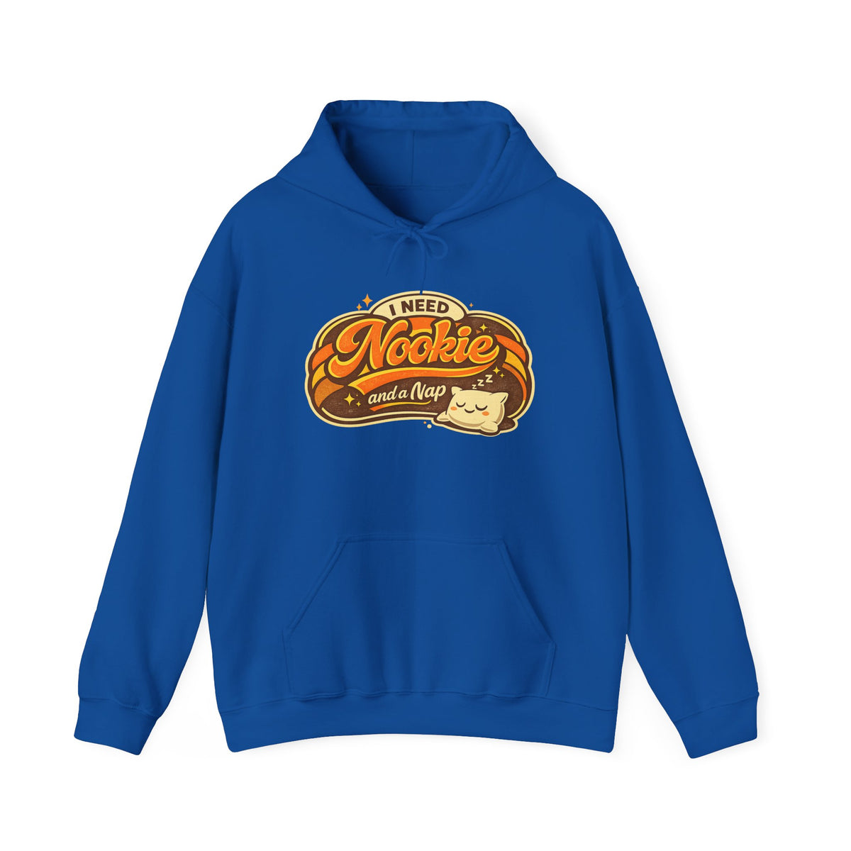 Hoodie — "I Need Nookie and a Nap" Cute Retro Cat Graphic Hoodie