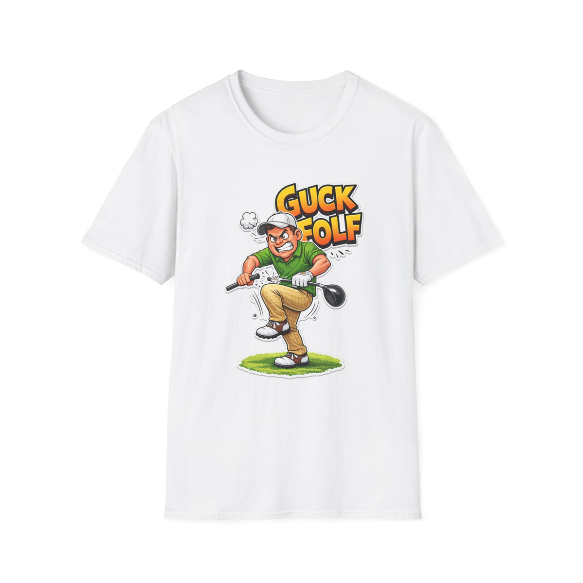 Guck Golf Cartoon Golfer T-Shirt — Funny Golf Rage Graphic Tee