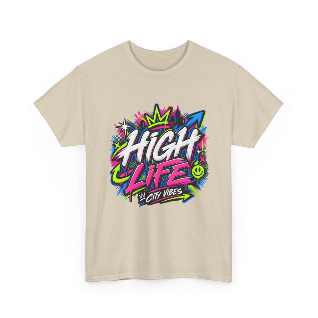 High Life Graffiti T-Shirt — Neon Streetwear “City Vibes” Tee