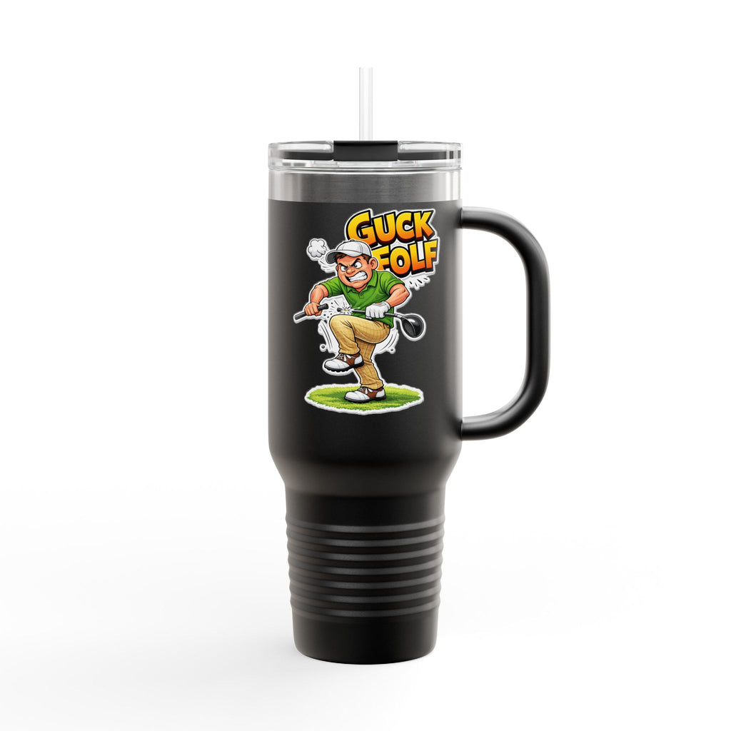 40oz Insulated Travel Mug - Funny 'Guck Golf' Cartoon Golfer Design