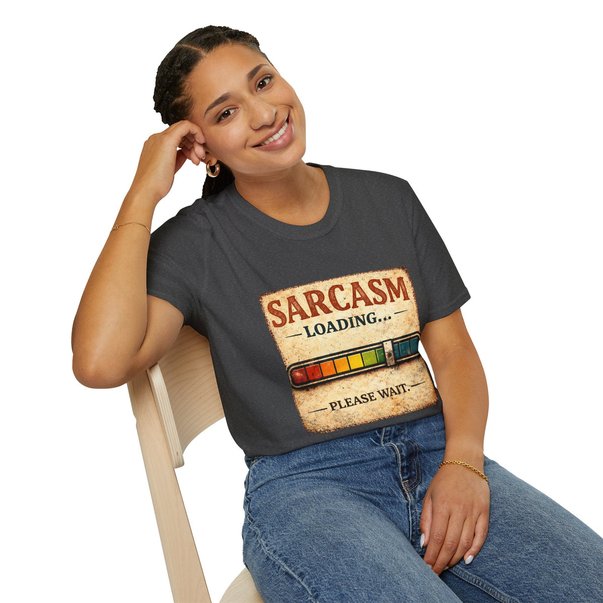 Sarcasm Loading T-Shirt — Funny Retro Progress Bar Tee