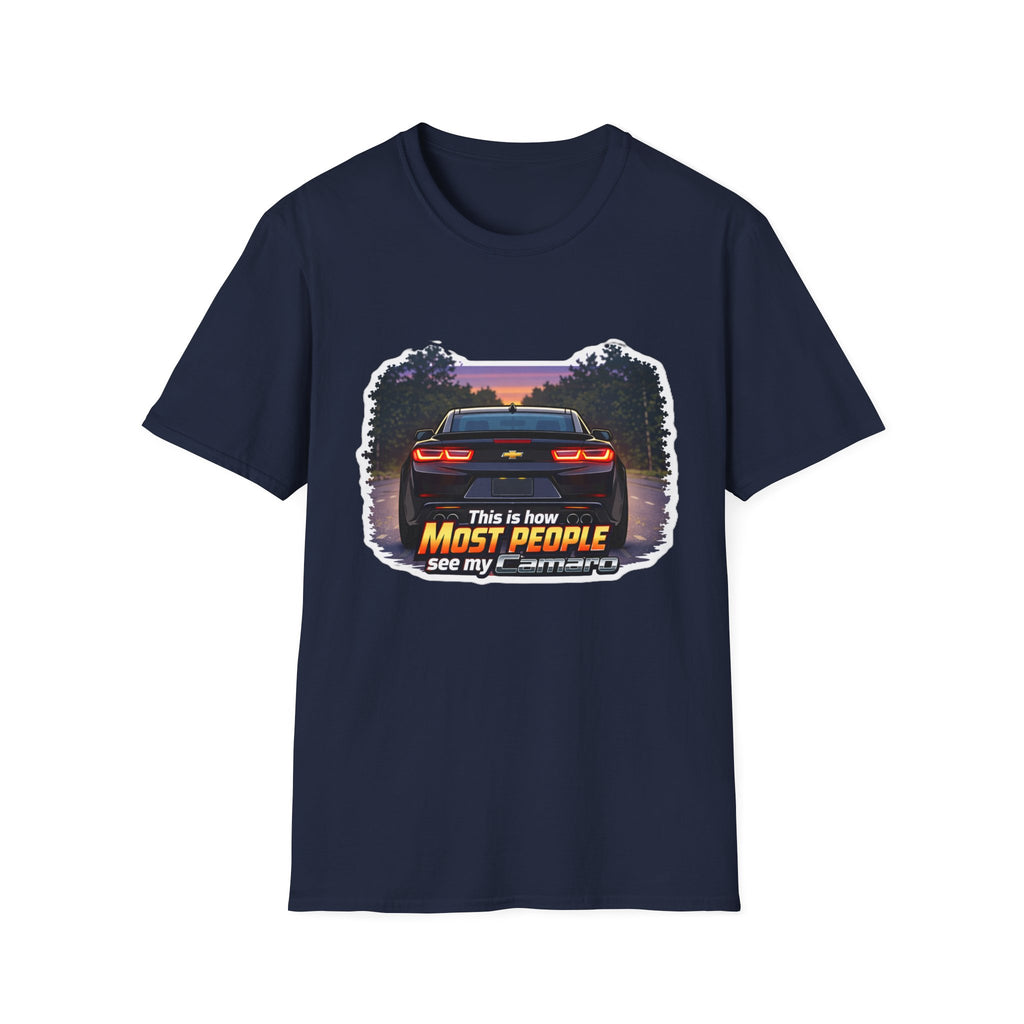 Car T-Shirt — "This is how most people see my Camaro" Retro Sunset Design
