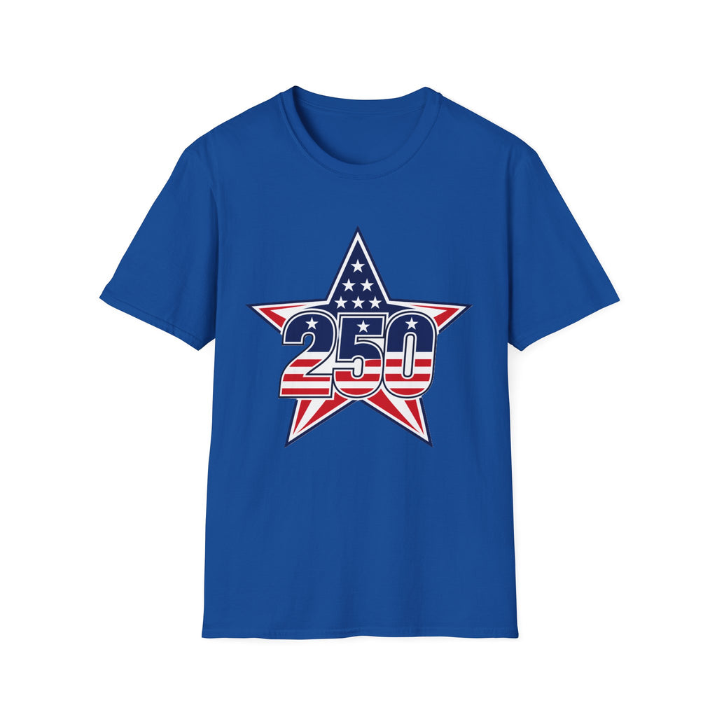 250 Star Graphic T‑Shirt — American Flag Patriotic Design