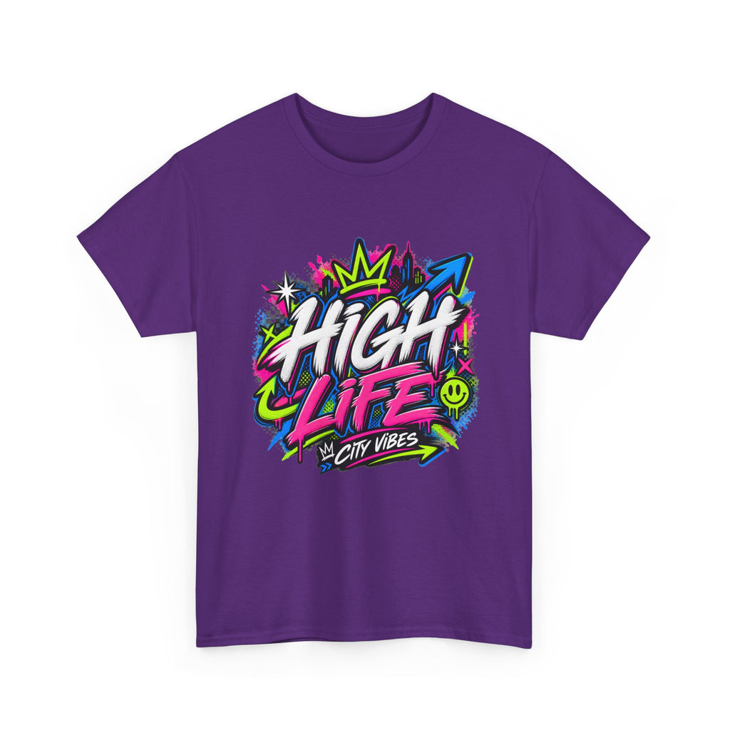 High Life Graffiti T-Shirt — Neon Streetwear “City Vibes” Tee