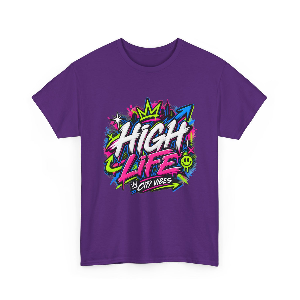 High Life Graffiti T-Shirt — Neon Streetwear “City Vibes” Tee