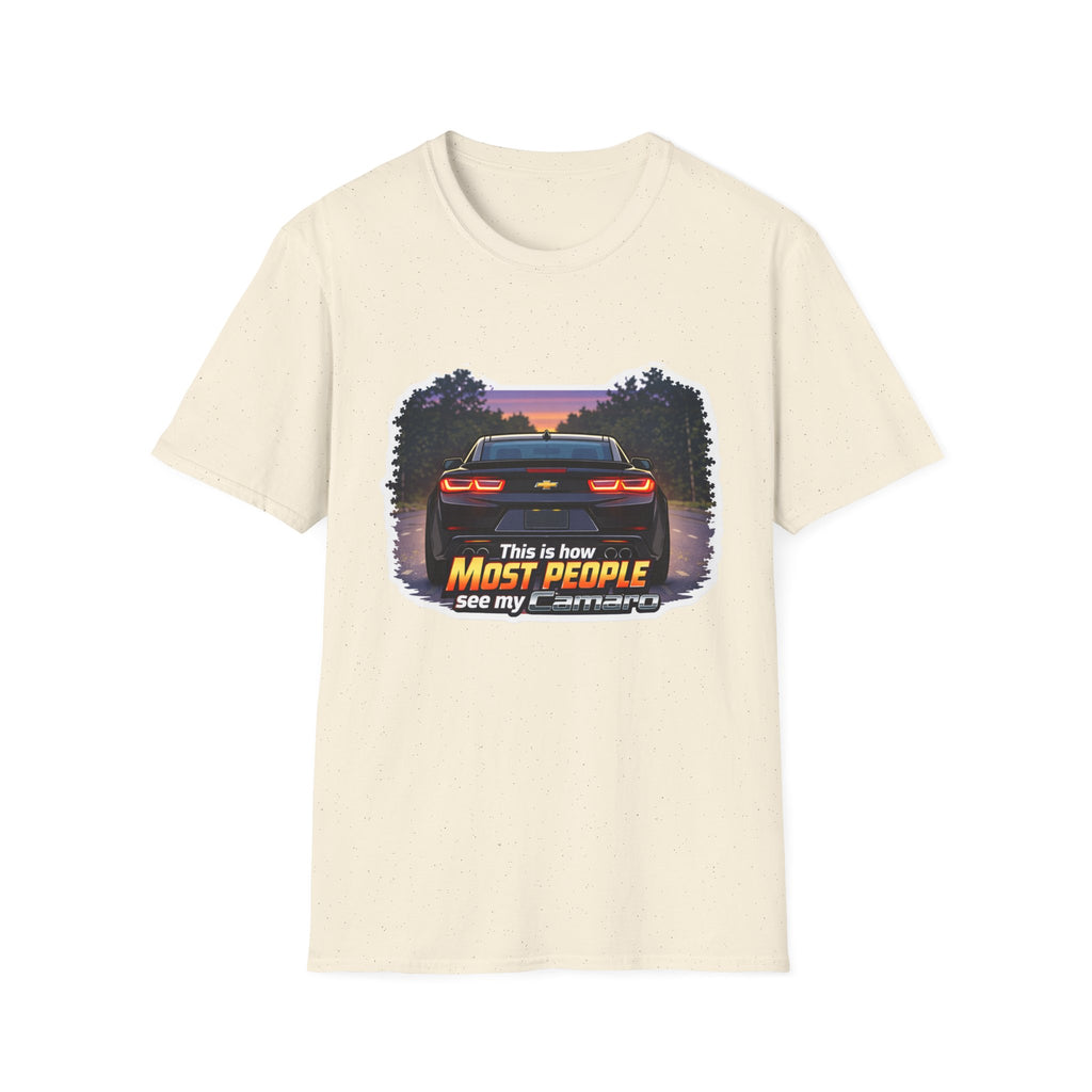 Car T-Shirt — "This is how most people see my Camaro" Retro Sunset Design