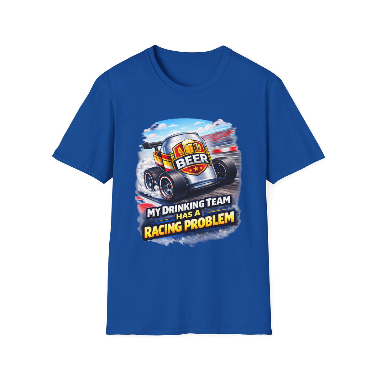Racing Beer T-Shirt – "My Drinking Team Has a Racing Problem" Funny Motorsports Tee