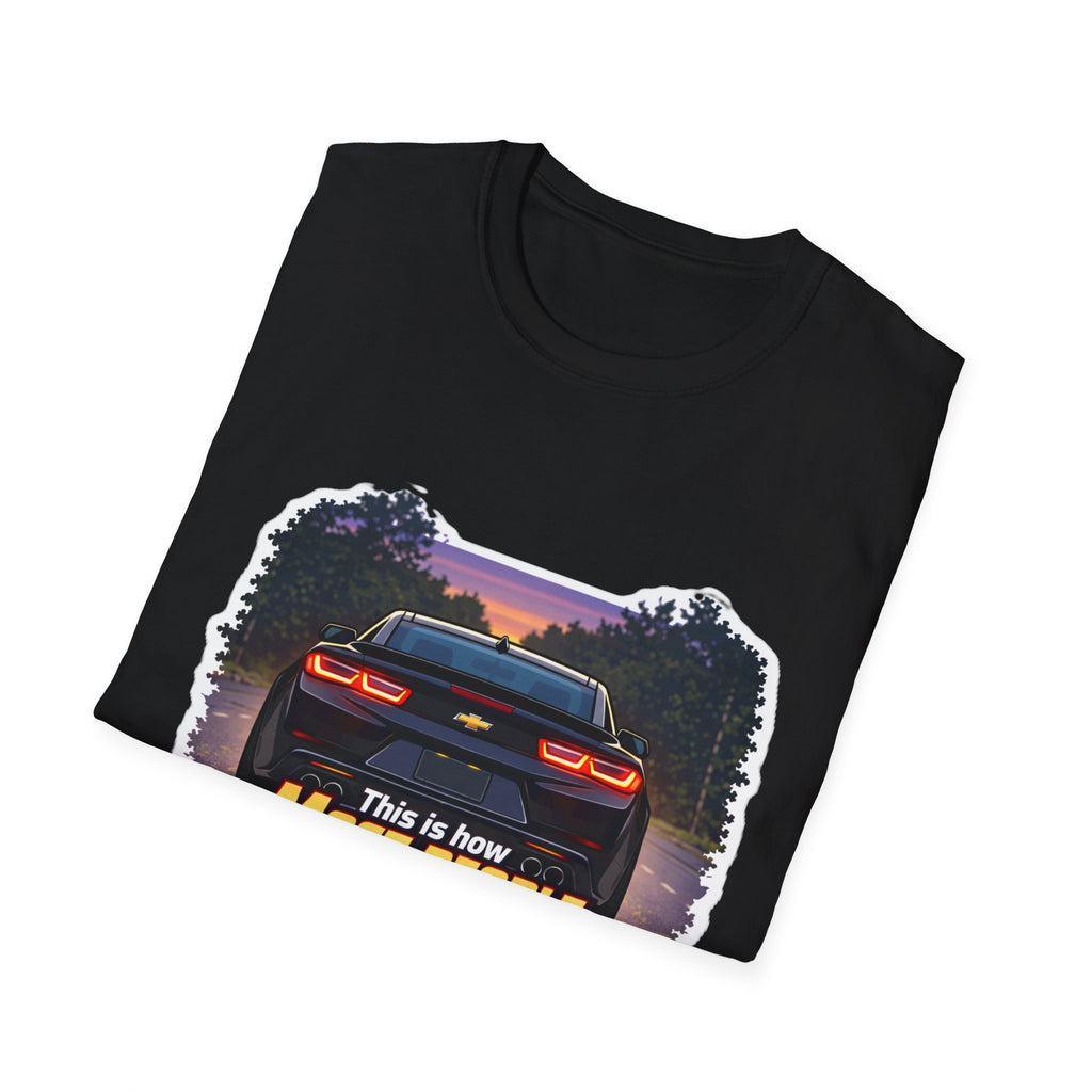Car T-Shirt — "This is how most people see my Camaro" Retro Sunset Design