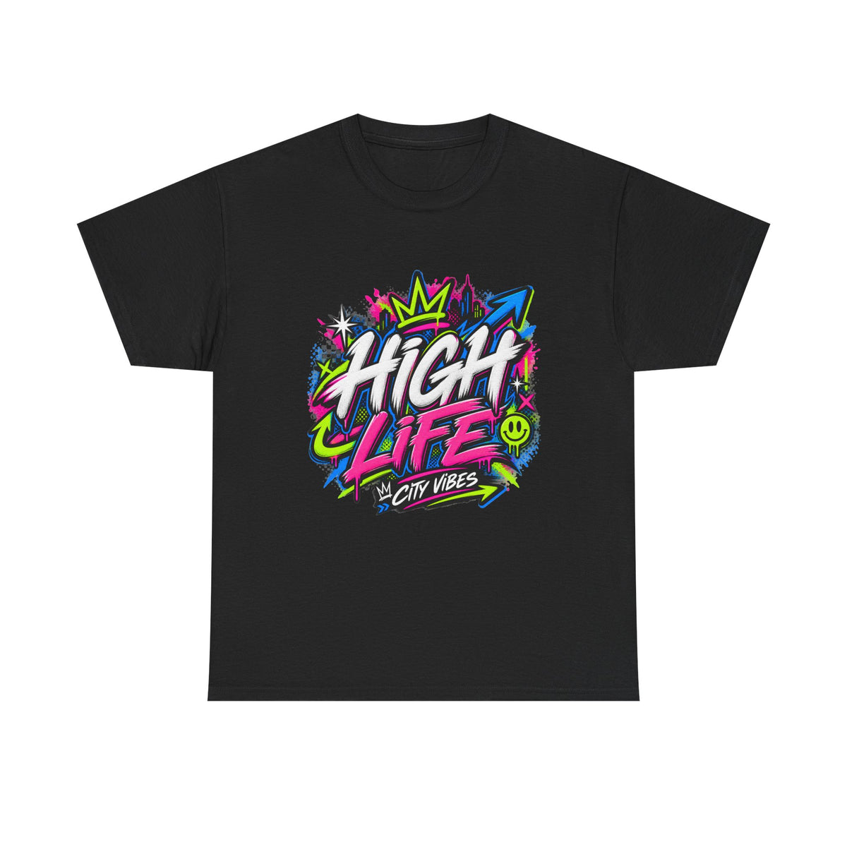 High Life Graffiti T-Shirt — Neon Streetwear “City Vibes” Tee