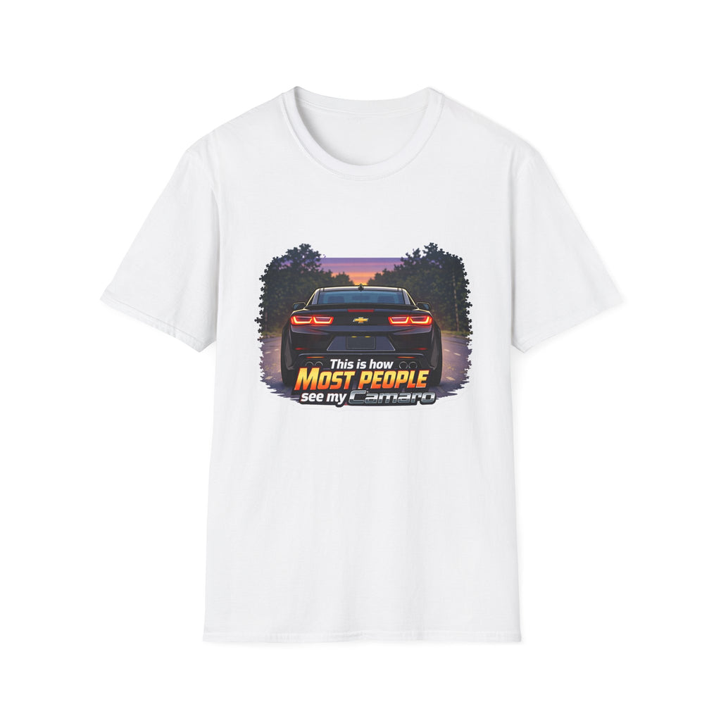 Car T-Shirt — "This is how most people see my Camaro" Retro Sunset Design