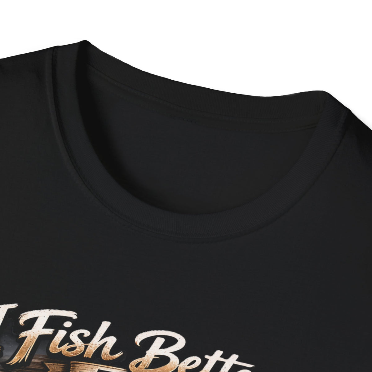Fishing T-Shirt — "I Fish Better Than Lt. Dan" Rustic Boat & Sunset Graphic