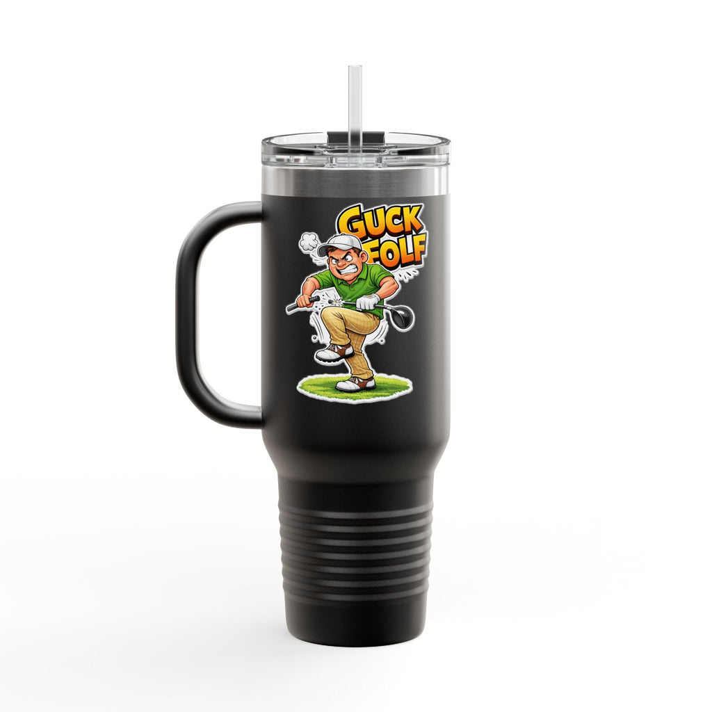 40oz Insulated Travel Mug - Funny 'Guck Golf' Cartoon Golfer Design